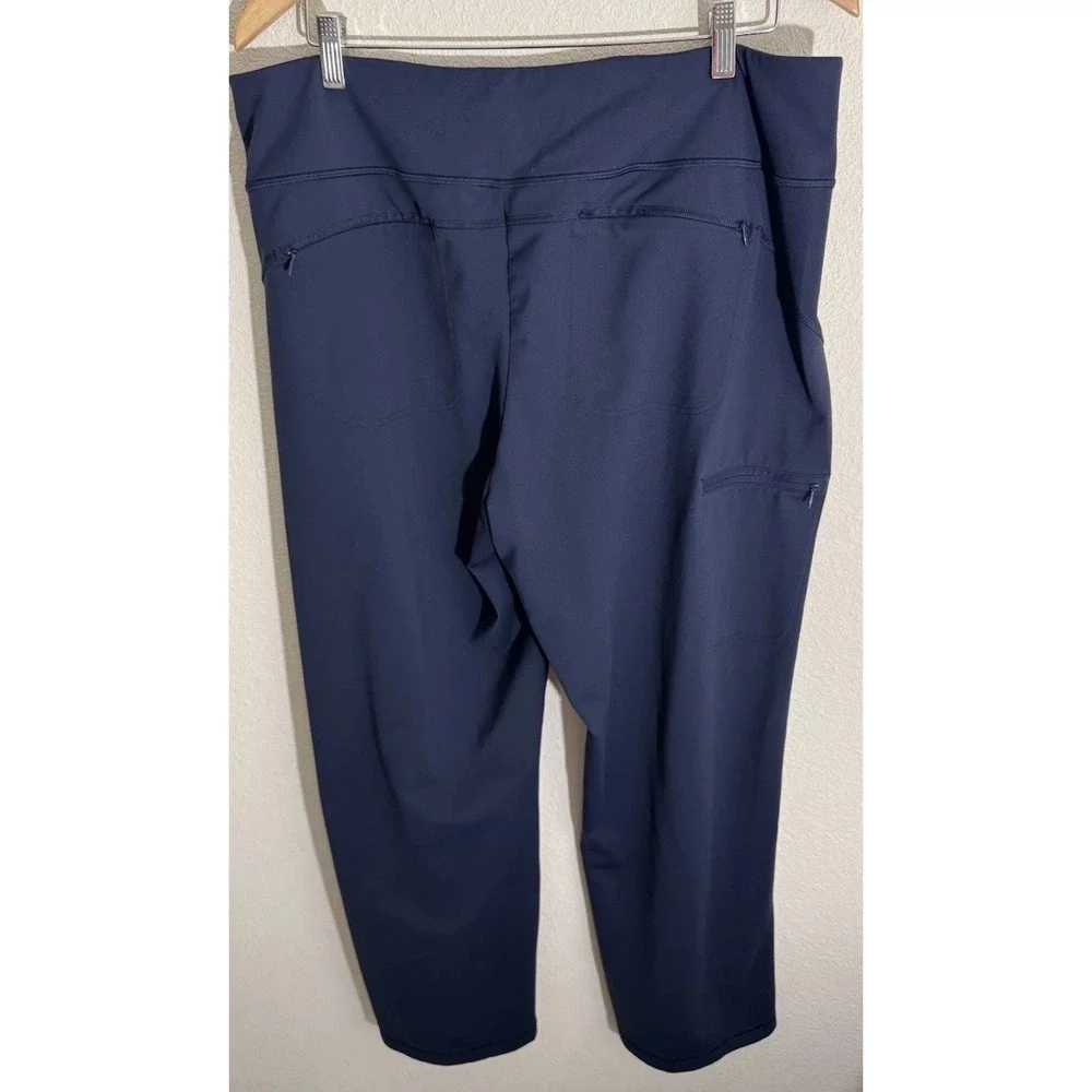 Duluth Trading Co Women's XL (38x31) Flexpedition Pants Navy Wide Leg Pockets
